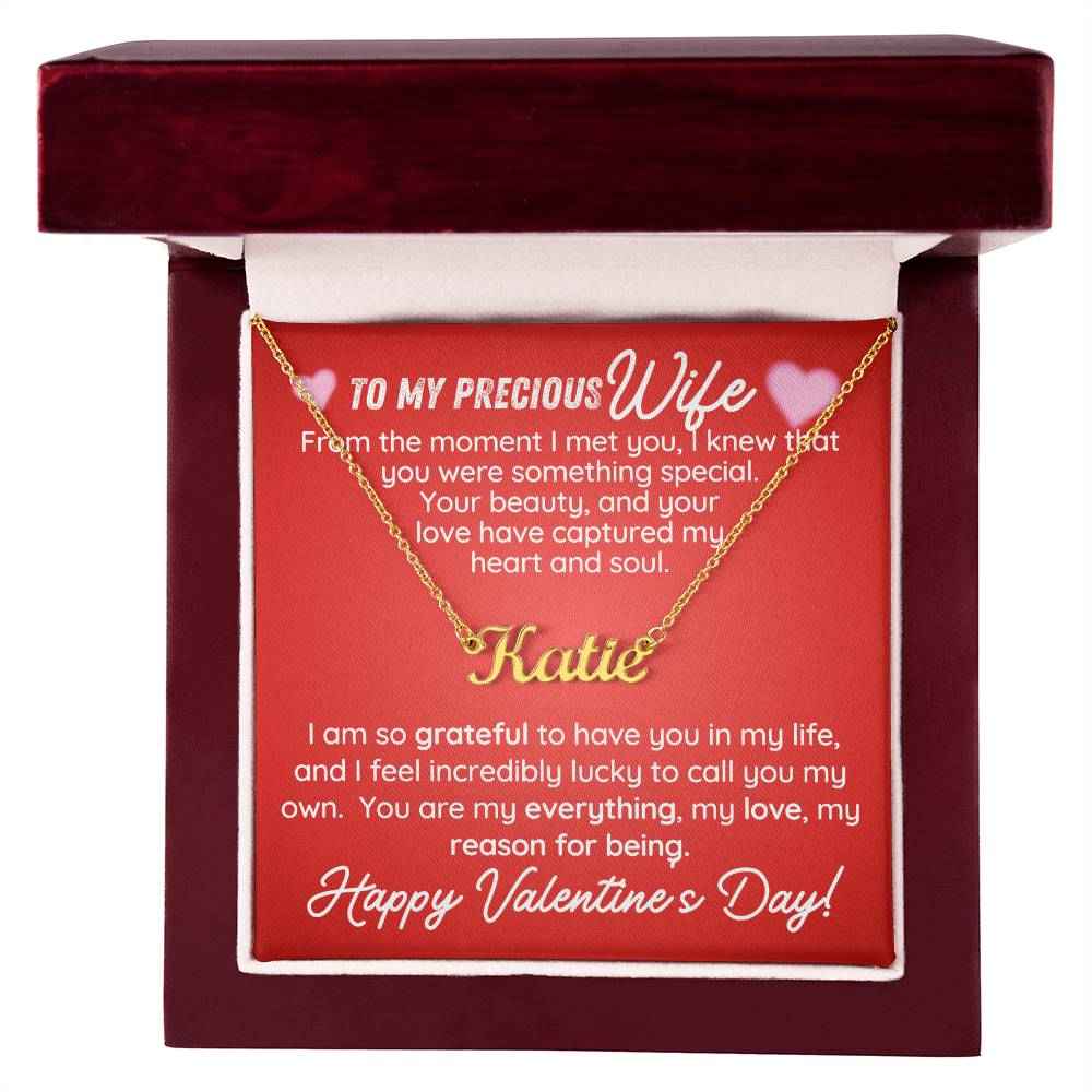 To My Precious Wife From The Moment I Met You, Personalized Name Necklace