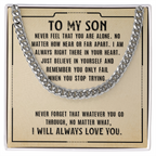 To My Son-Never Feel That  Cubin Link Chain - Starshine Box 