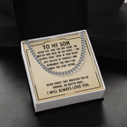 To My Son-Never Feel That  Cubin Link Chain - Starshine Box 