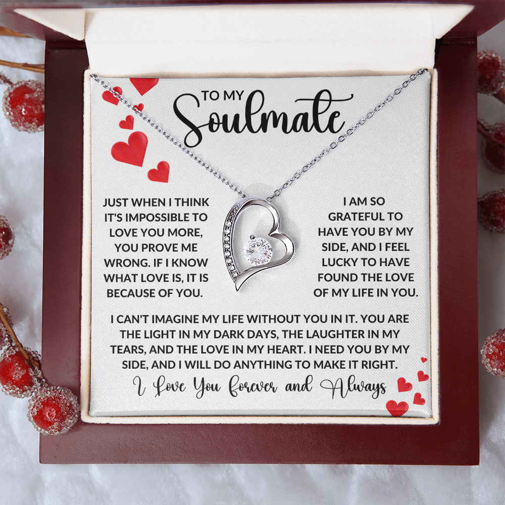 To My Soulmate - Just when I think it's impossible to love you more Forever Love Necklace - StarShineBox -
