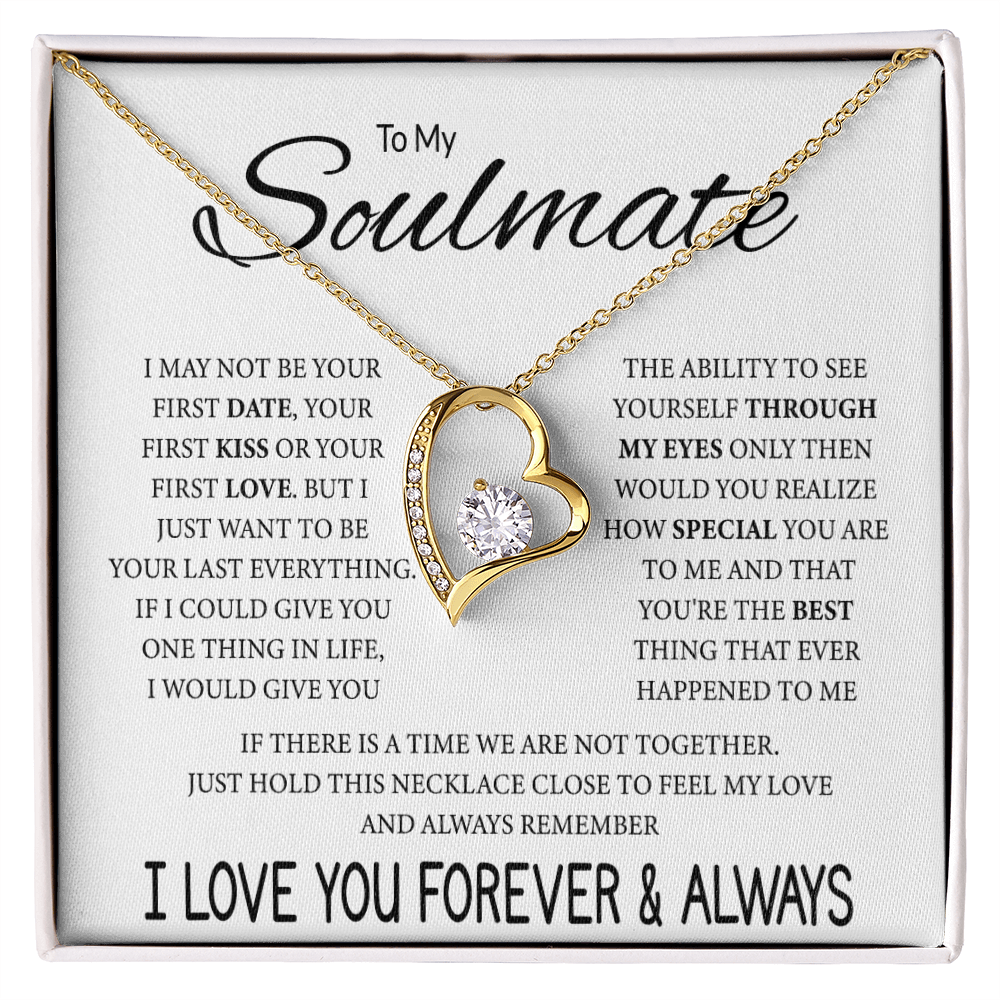 To My Soulmate I may not be your first date, your first kiss or your first love Forever Love Necklace - StarShineBox -