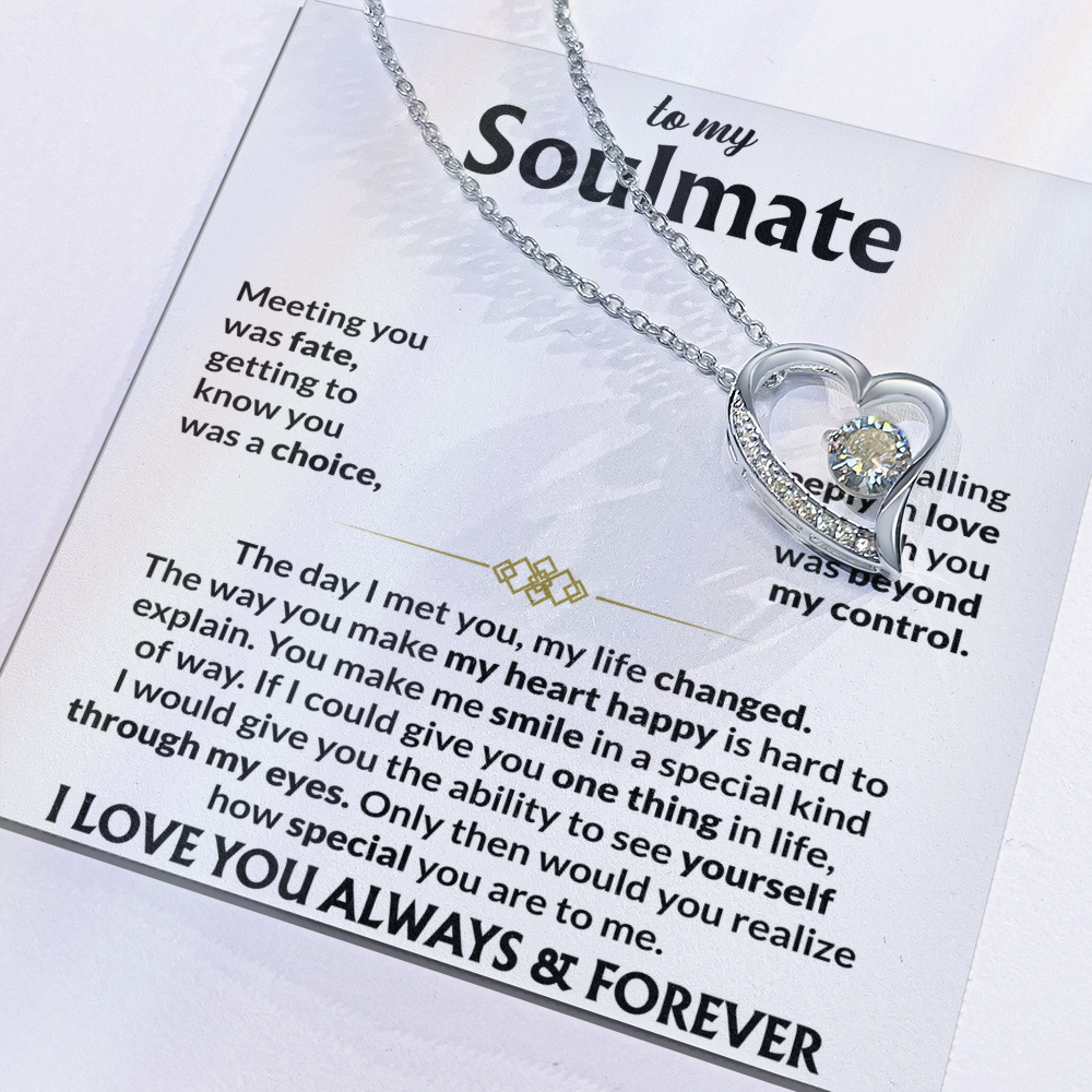 To My Soulmate Meeting You Was Fate Forever Love Necklace