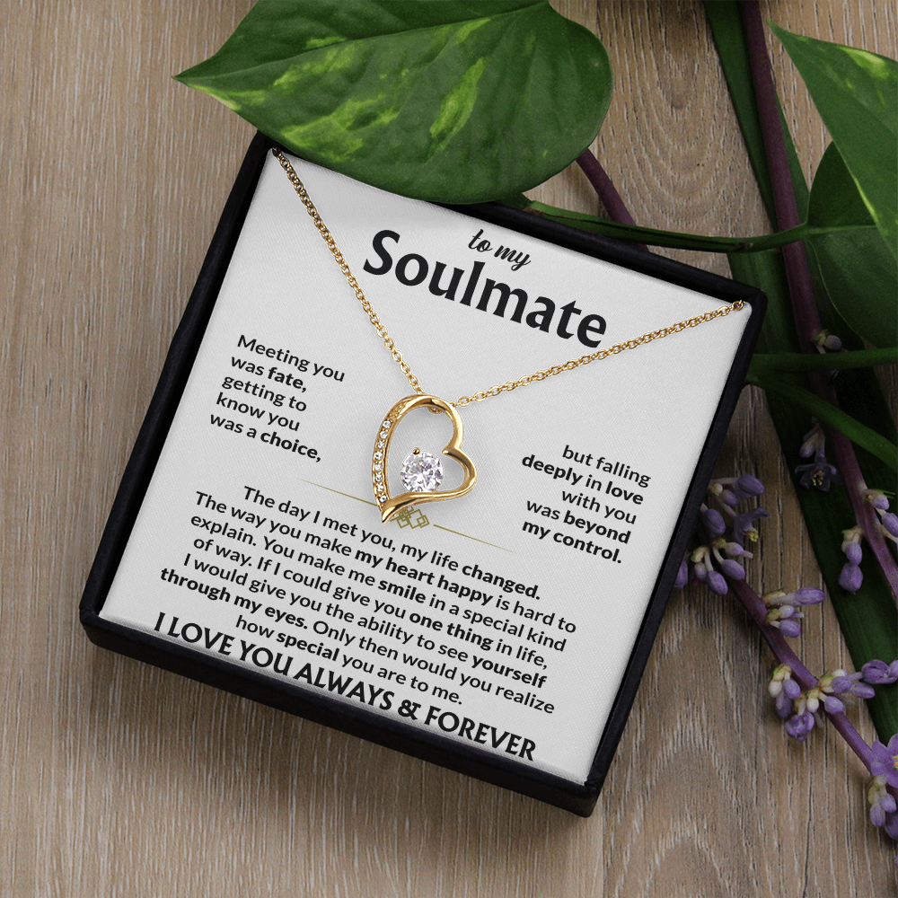 To My Soulmate Meeting You Was Fate Forever Love Necklace