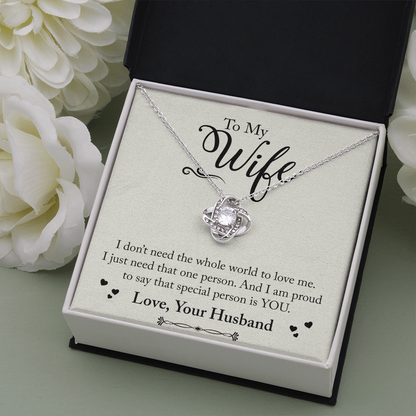 To My WIfe The Love Knot Necklace - Starshine Box 