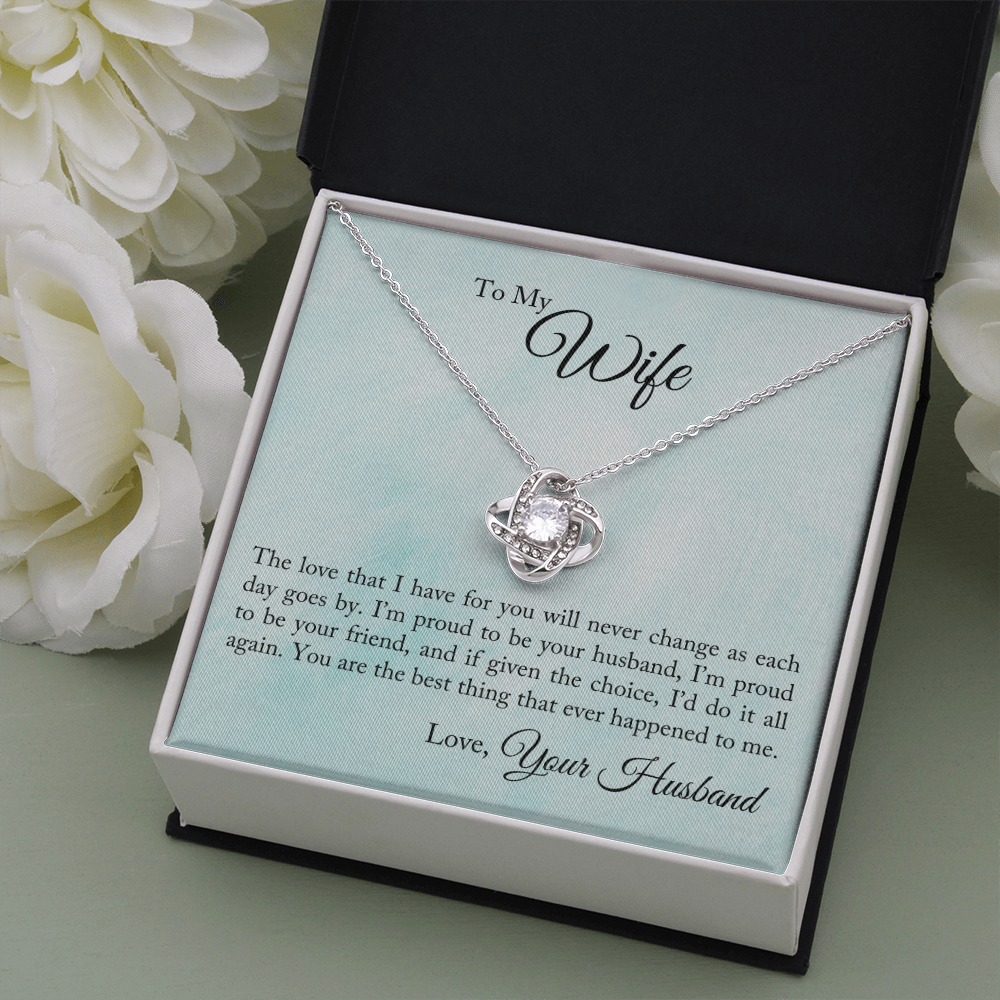 To My Wife - Proud To Be Your Husband The Love Knot Necklace - Starshine Box 