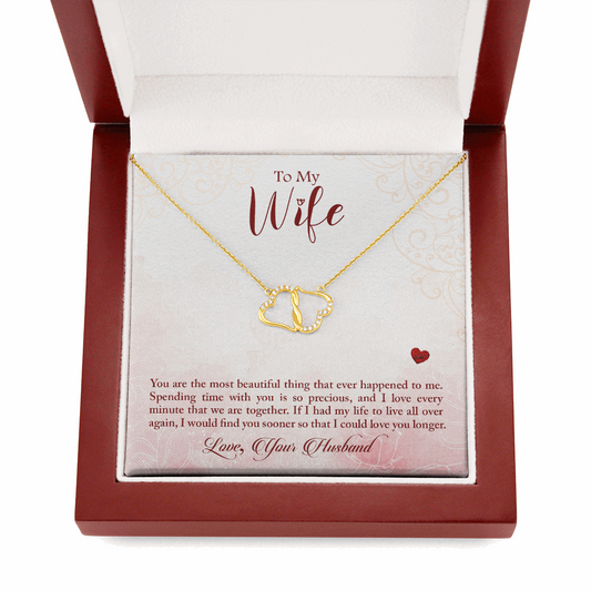 To My Wife - You are the most beautiful Heart Lock Necklace - Starshine Box 