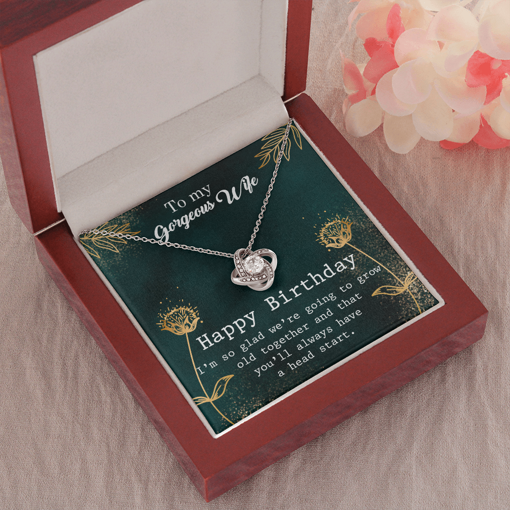To My Wife Happy Birthday Flowers - The Love Knot Necklace - StarShineBox -