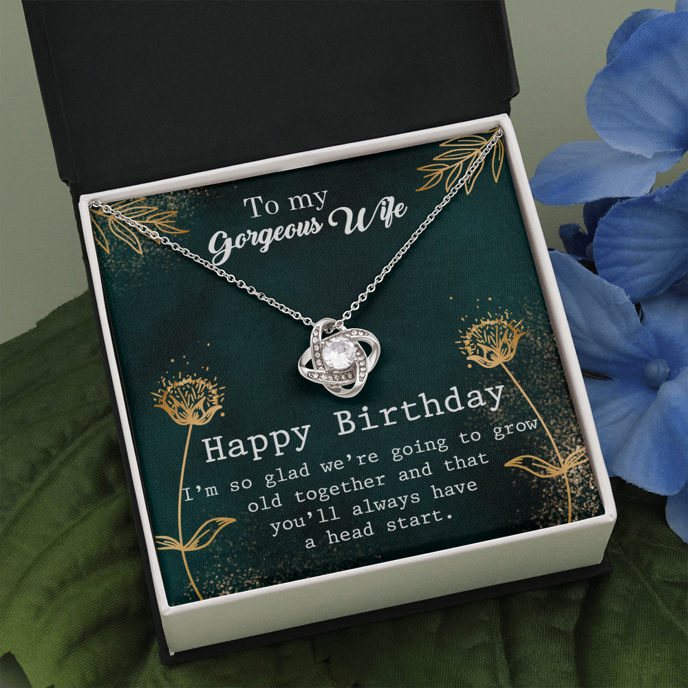 To My Wife Happy Birthday Flowers - The Love Knot Necklace - Starshine Box 