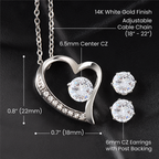 To My Wife, I promise to be your best friend, your partner in crime - Forever Love Necklace and Cubic Zirconia Earring Set - StarShineBox -