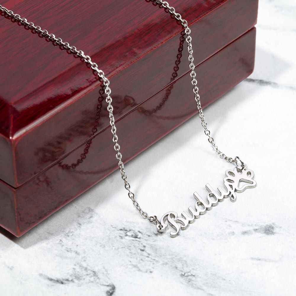 To The Best Dog Mom - Happy Mother's Day to the most pawsome mom ever! Paw Print Name Necklace
