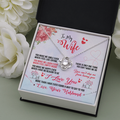 To Wife you- make me smile The Love Knot Necklace - Starshine Box 