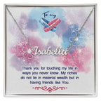 To my BEST FRIEND Thank you for touching my life Personalized Name Necklace