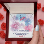 To my BEST FRIEND Thank you for touching my life Personalized Name Necklace