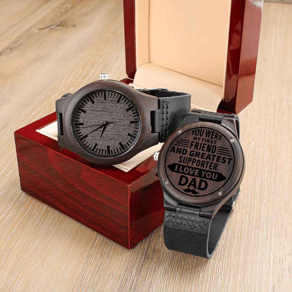 To my dad-  you were my first friend  Wooden Watch - Starshine Box 