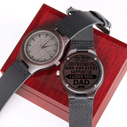 To my dad-  you were my first friend  Wooden Watch - StarShineBox -