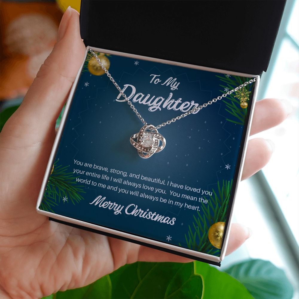 To my daughter you are brave Love Knot Necklace - StarShineBox -