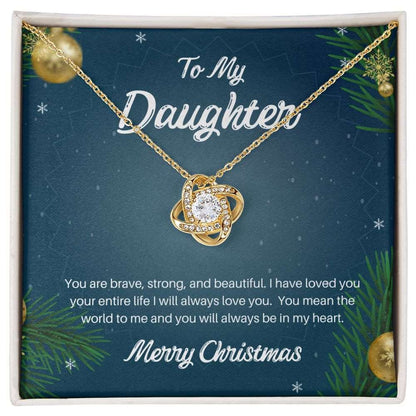To my daughter you are brave Love Knot Necklace - StarShineBox -