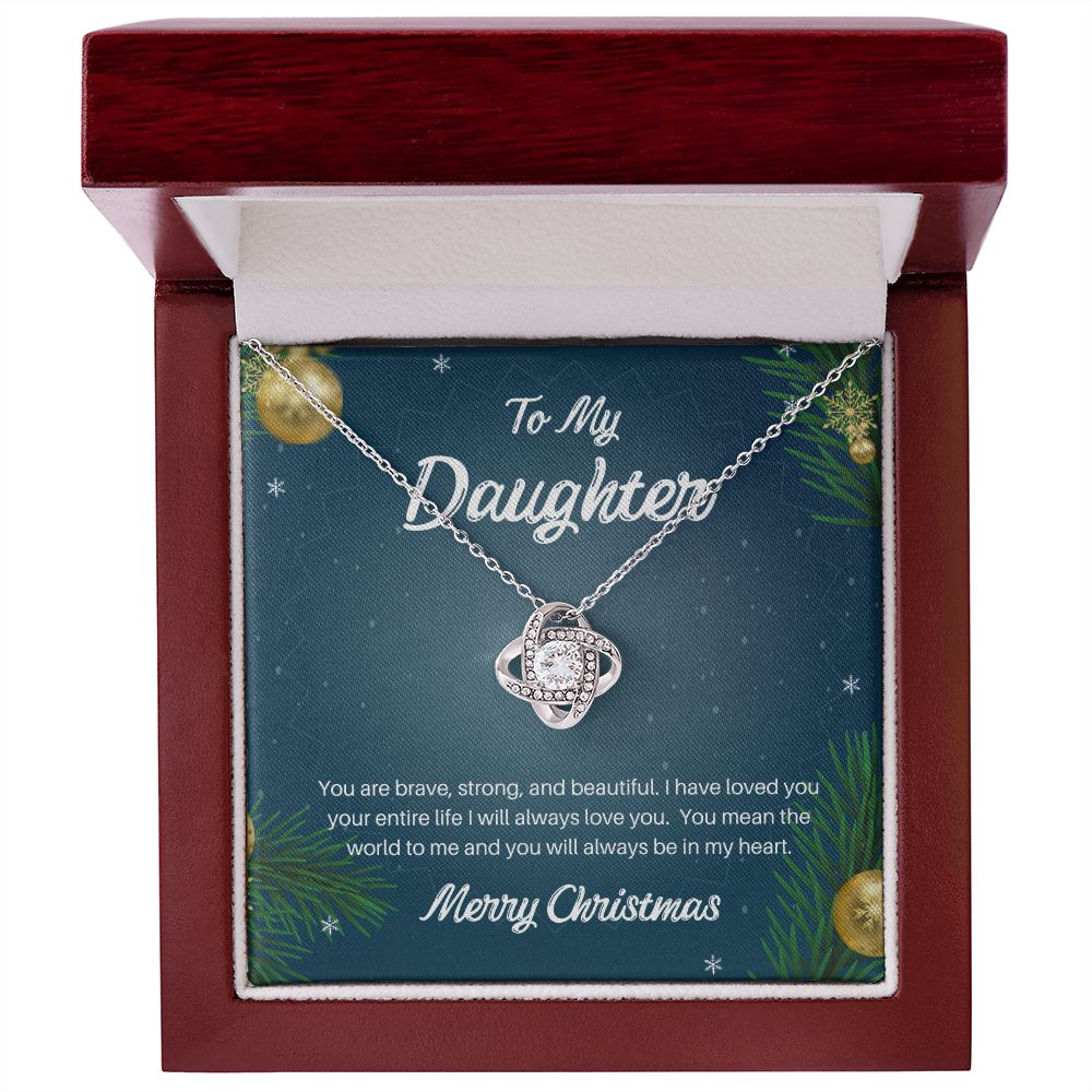 To my daughter you are brave Love Knot Necklace - StarShineBox -