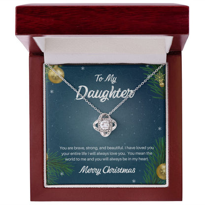 To my daughter you are brave Love Knot Necklace - StarShineBox -