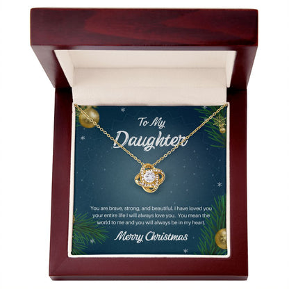 To my daughter you are brave Love Knot Necklace - StarShineBox -