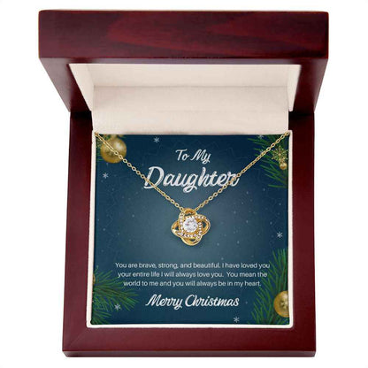 To my daughter you are brave Love Knot Necklace