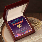 To my hot gamer girlfriend- I love having you as my player two Interlocking Hearts necklace