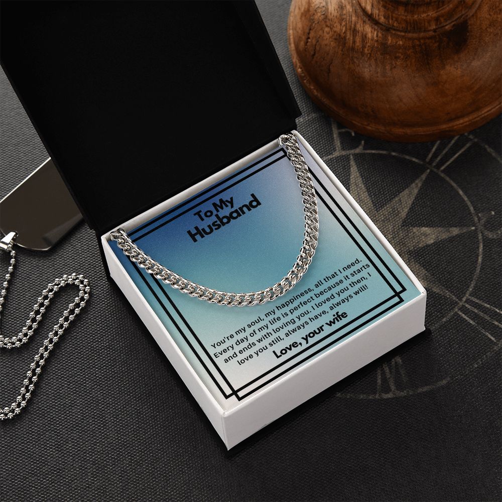 To my husband- you're my soul Cuban Link Chain - StarShineBox -