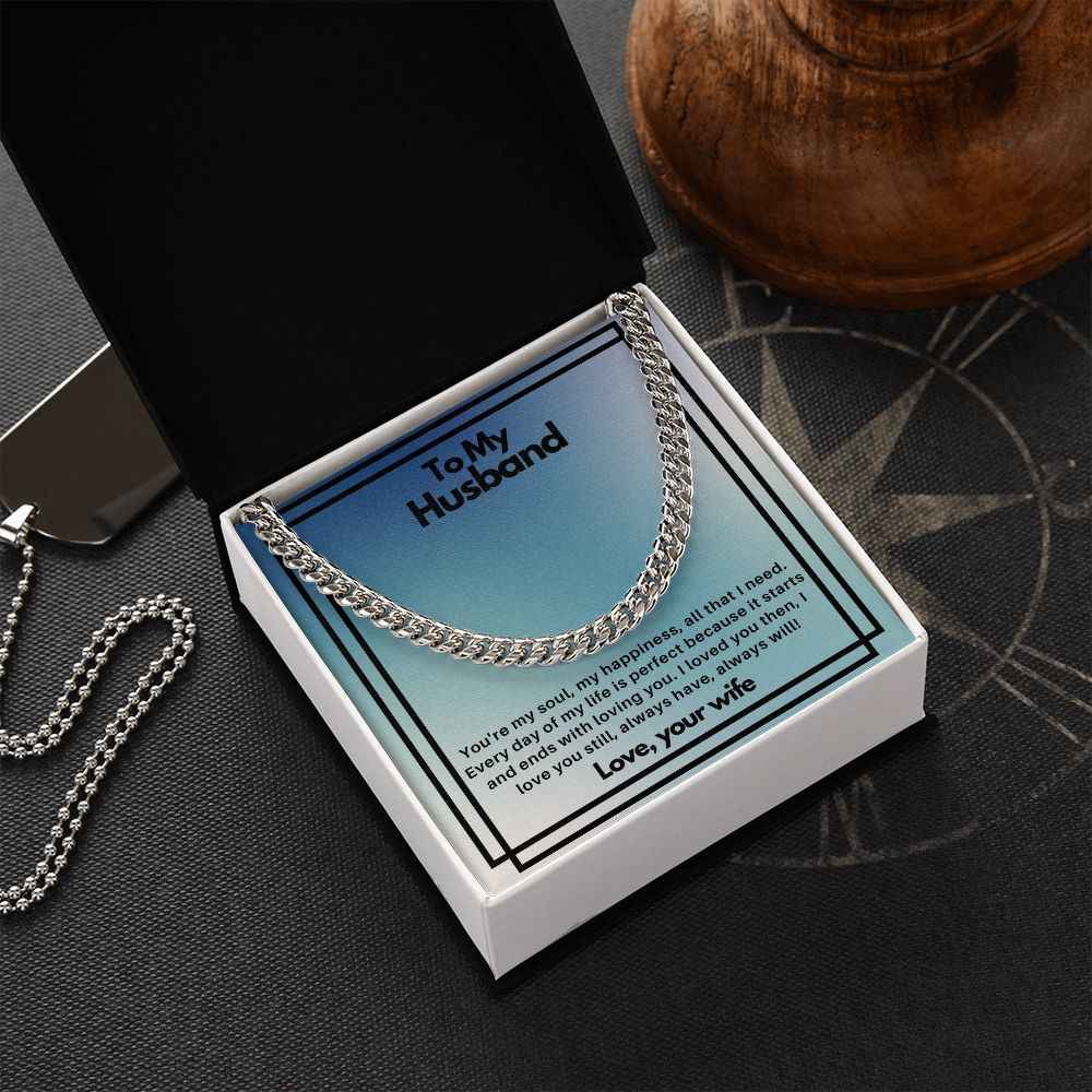 To my husband- you're my soul Cuban Link Chain
