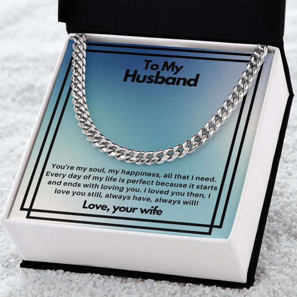 To my husband- you're my soul Cuban Link Chain - StarShineBox -