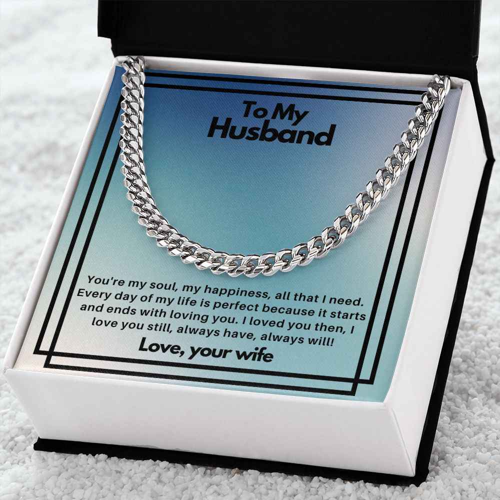 To my husband- you're my soul Cuban Link Chain