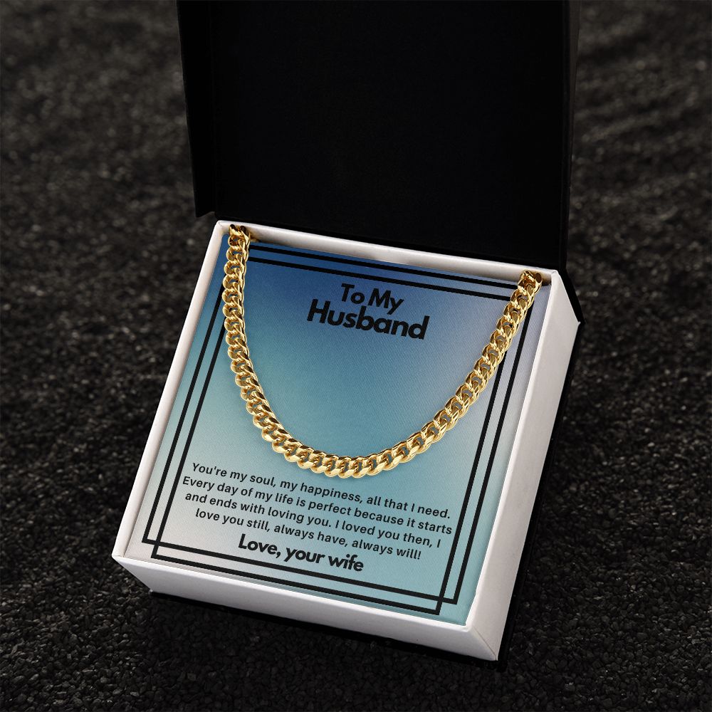 To my husband- you're my soul Cuban Link Chain - StarShineBox -
