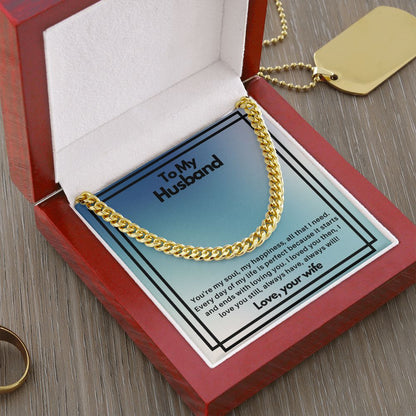To my husband- you're my soul Cuban Link Chain - StarShineBox -