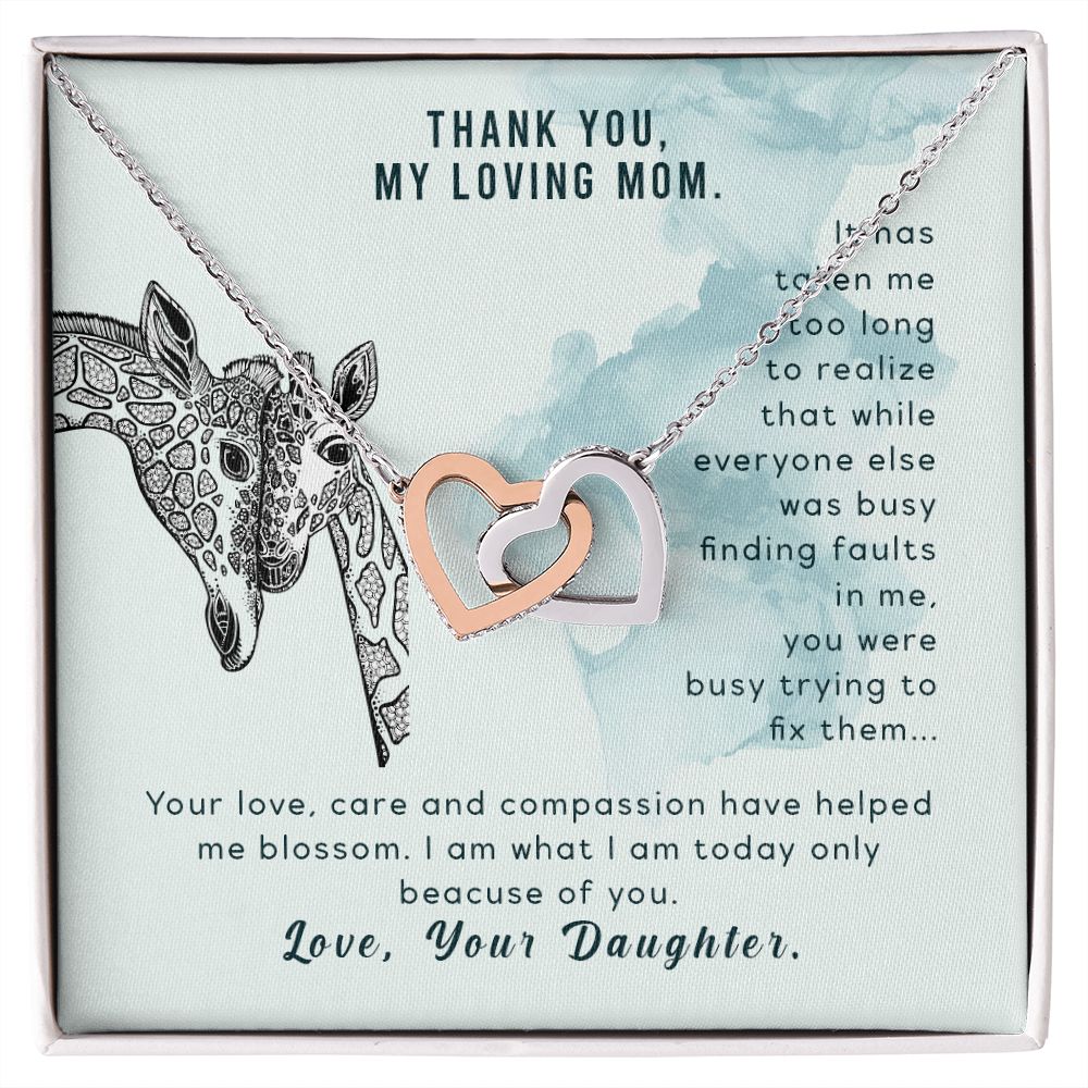 To my mom-It has taken me Interlocking Hearts Necklace - StarShineBox -