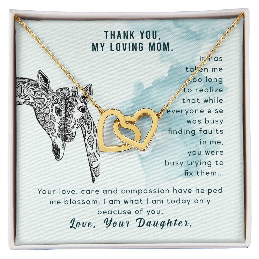 To my mom-It has taken me Interlocking Hearts Necklace - StarShineBox -