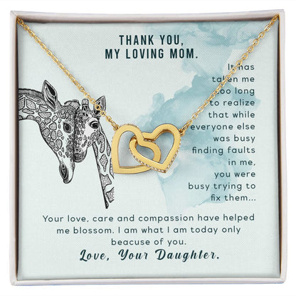 To my mom-It has taken me Interlocking Hearts Necklace - StarShineBox -
