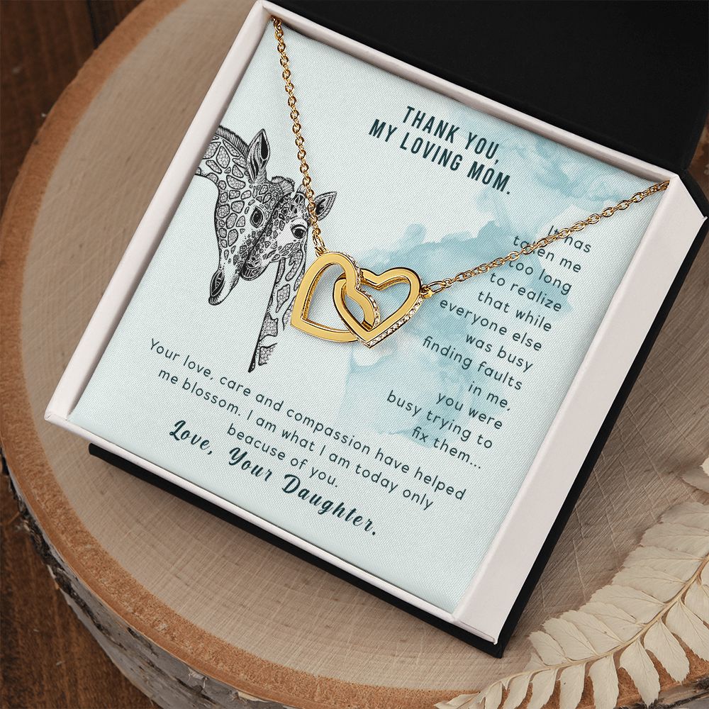 To my mom-It has taken me Interlocking Hearts Necklace - StarShineBox -