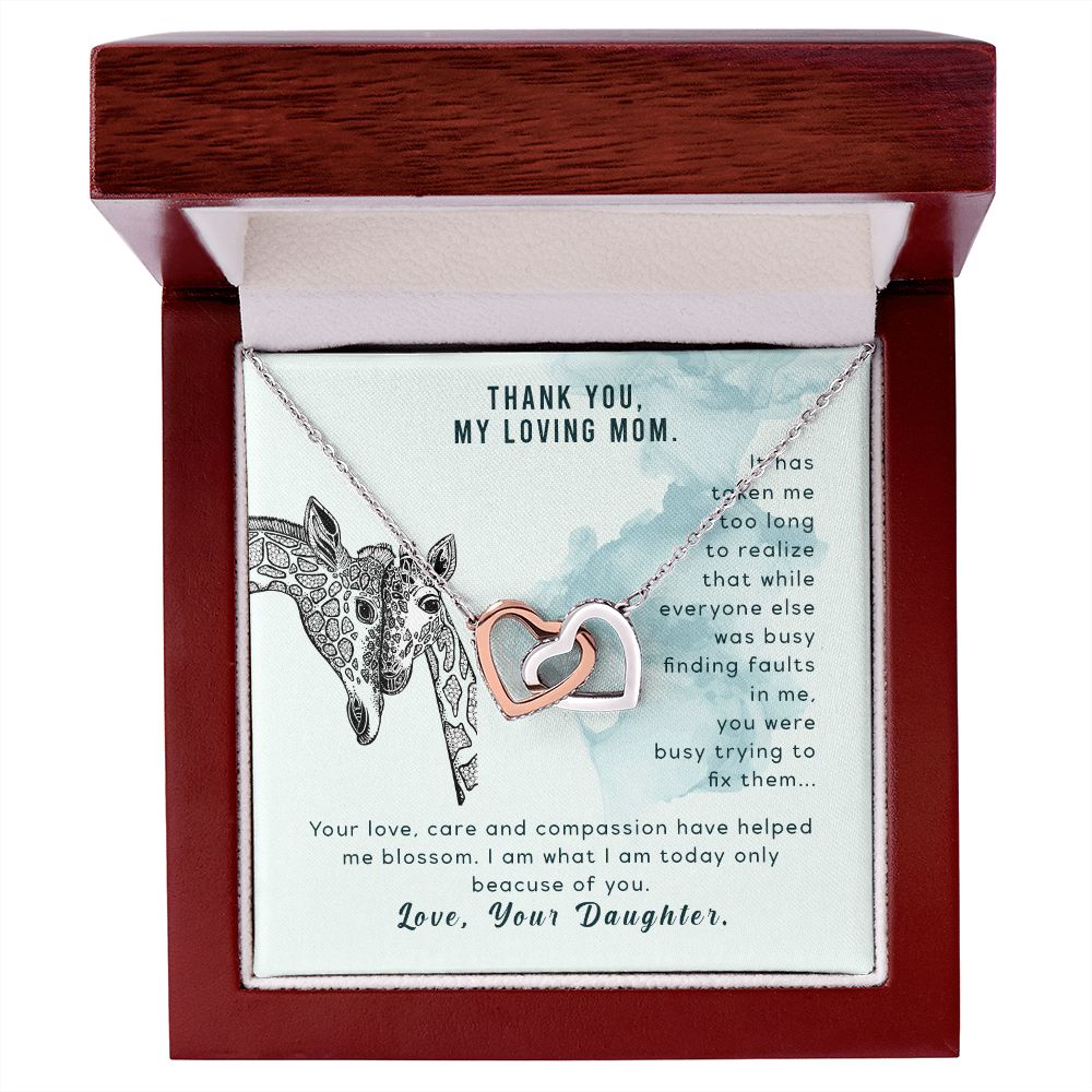To my mom-It has taken me Interlocking Hearts Necklace - StarShineBox -