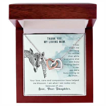 To my mom-It has taken me Interlocking Hearts Necklace - StarShineBox -