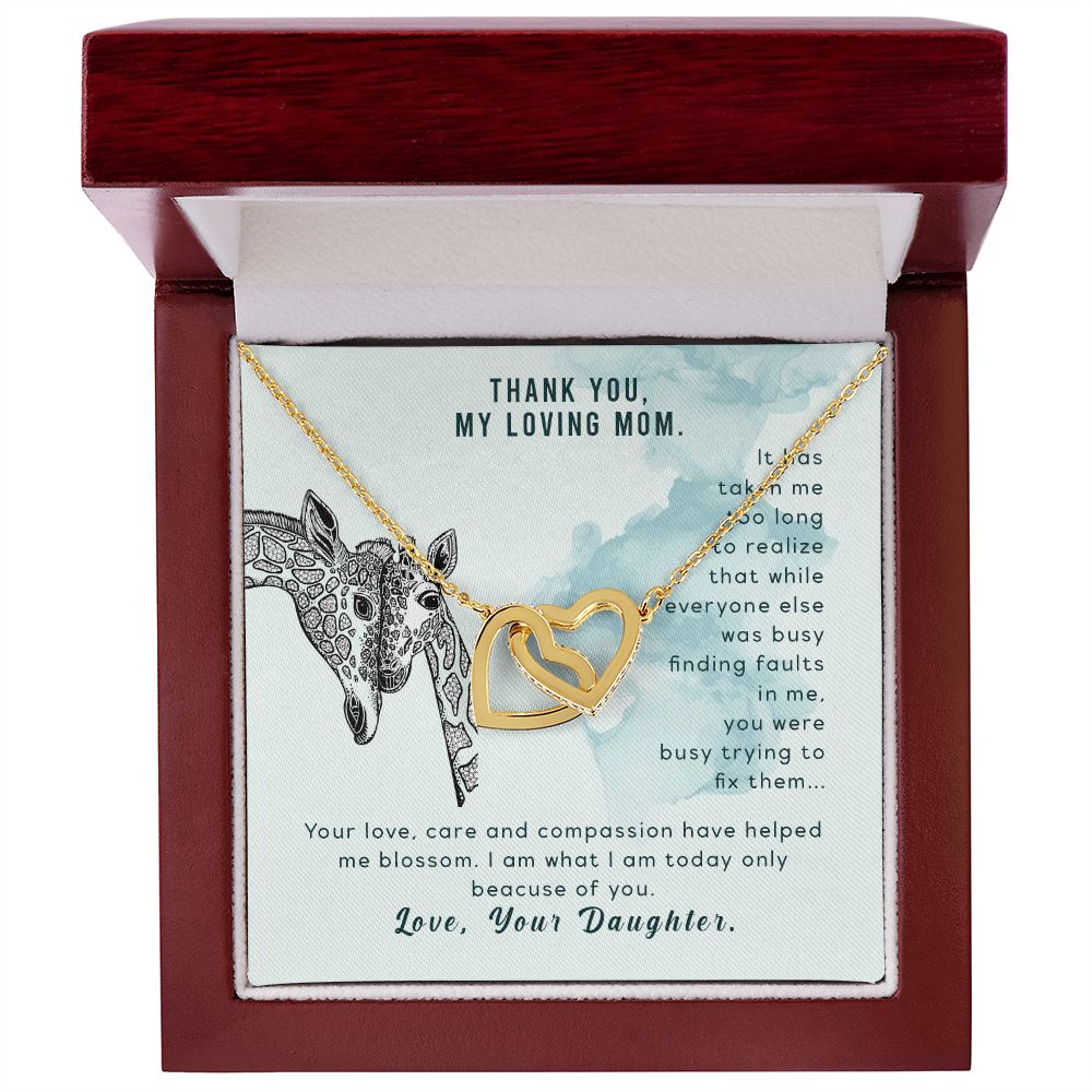 To my mom-It has taken me Interlocking Hearts Necklace - StarShineBox -