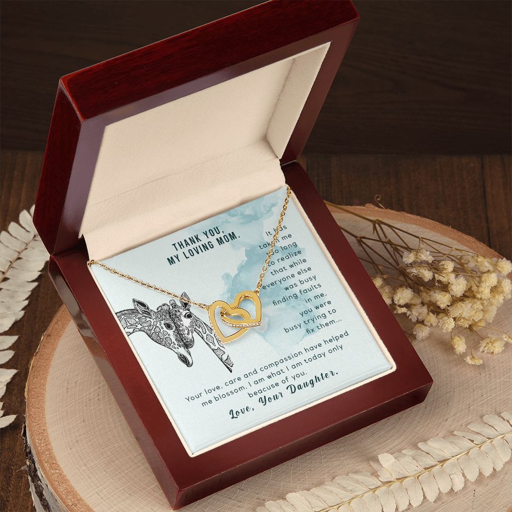 To my mom-It has taken me Interlocking Hearts Necklace - StarShineBox -