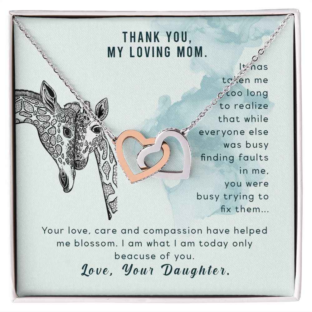 To my mom-It has taken me Interlocking Hearts Necklace