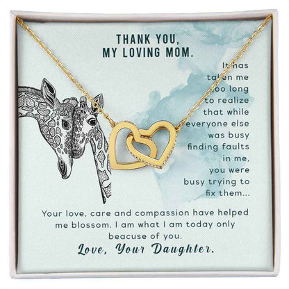 To my mom-It has taken me Interlocking Hearts Necklace