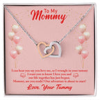 To my mommy-I can hear you Interlocking Hearts Necklace