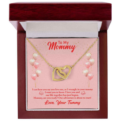 To my mommy-I can hear you Interlocking Hearts Necklace