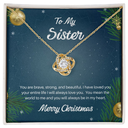 To my sister you are brave Love Knot Necklace - StarShineBox -