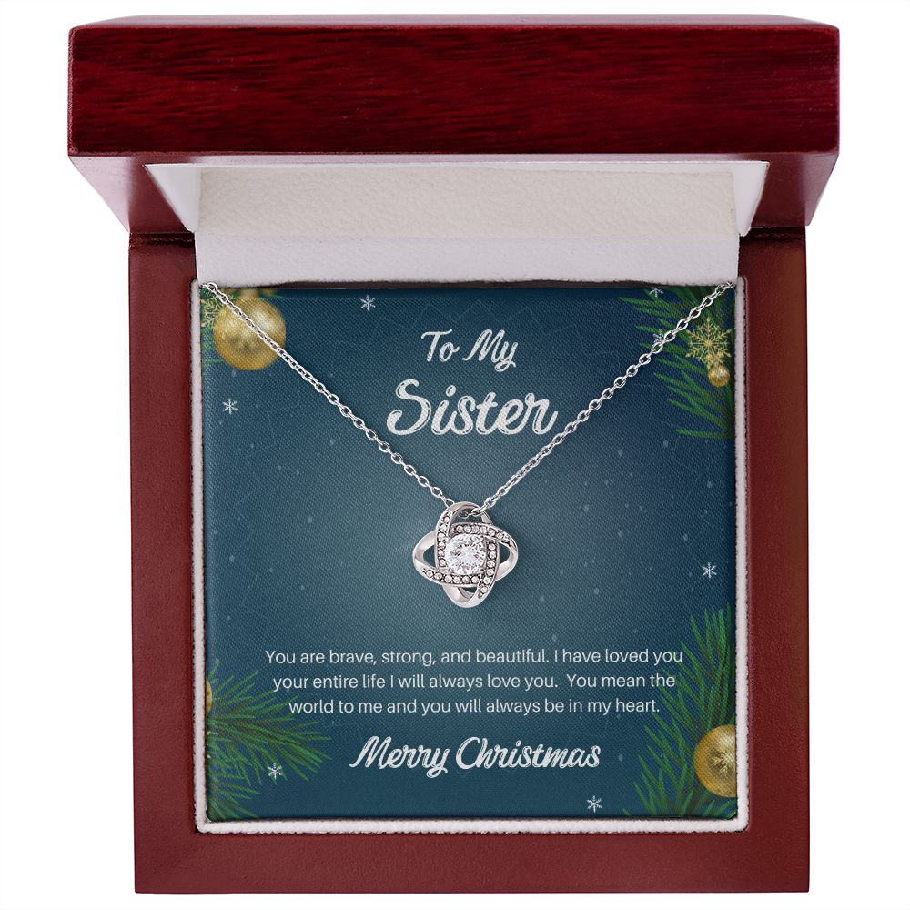 To my sister you are brave Love Knot Necklace - StarShineBox -