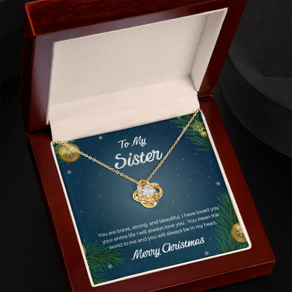 To my sister you are brave Love Knot Necklace - StarShineBox -