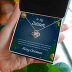 To my sister you are brave Love Knot Necklace