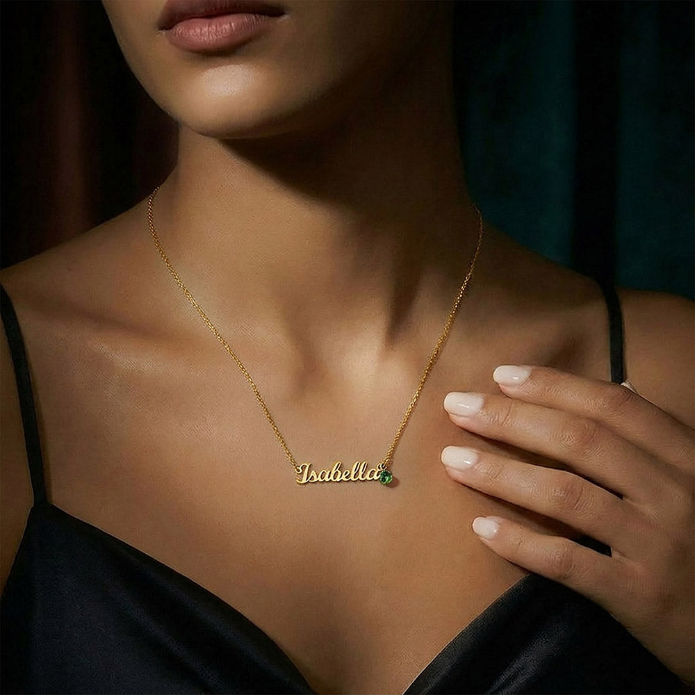 To My Loving Mom - You Are My First Safe Place Birthstone Name Necklace
