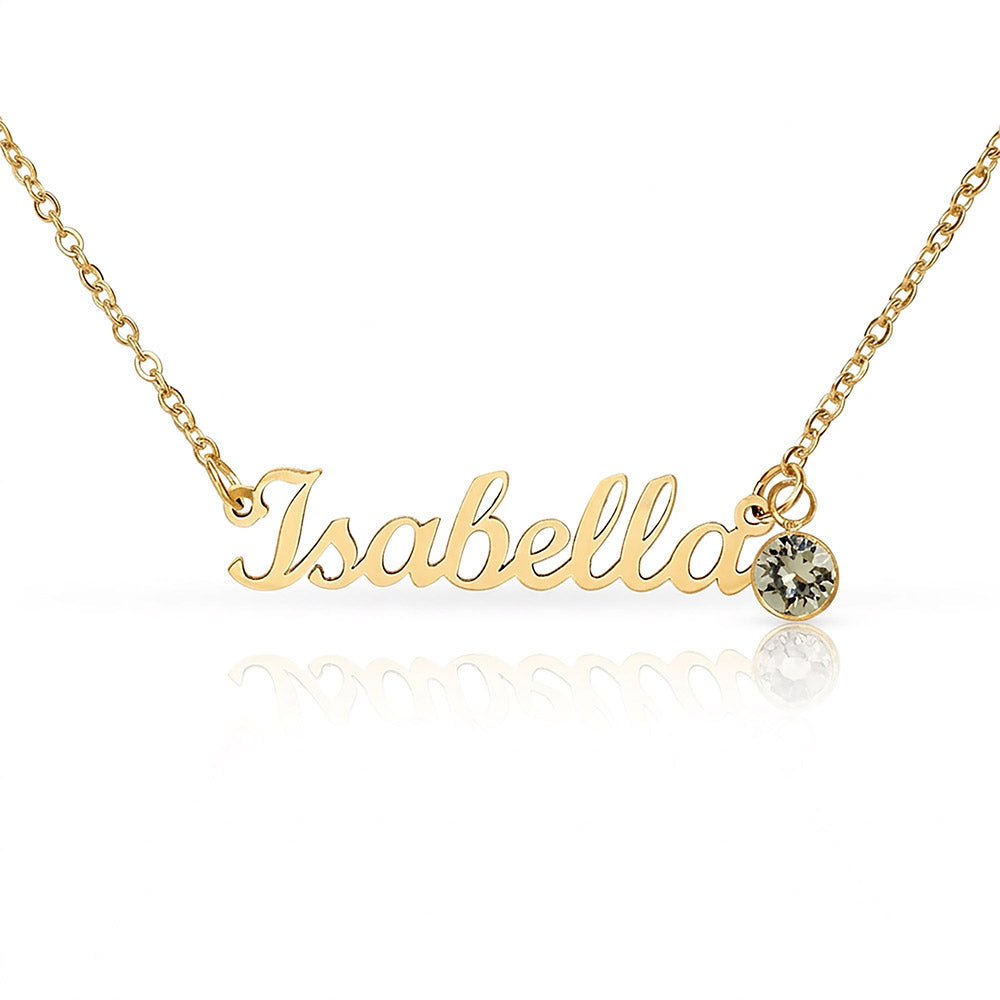 To My Loving Mom - You Are My First Safe Place Birthstone Name Necklace